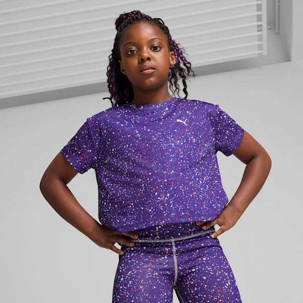 PUMA's Big Kids' Train Tee: Level Up Your Game. Sporty, Cool, Short & Sweet. Get Yours!