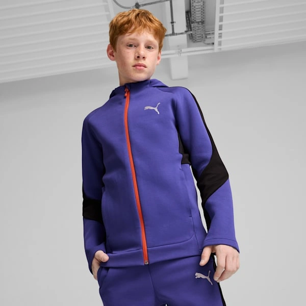 PUMA EVOSTRIPE: Level Up Your Game! Kid's Zip Hoodie. Style & Comfort Sorted.
